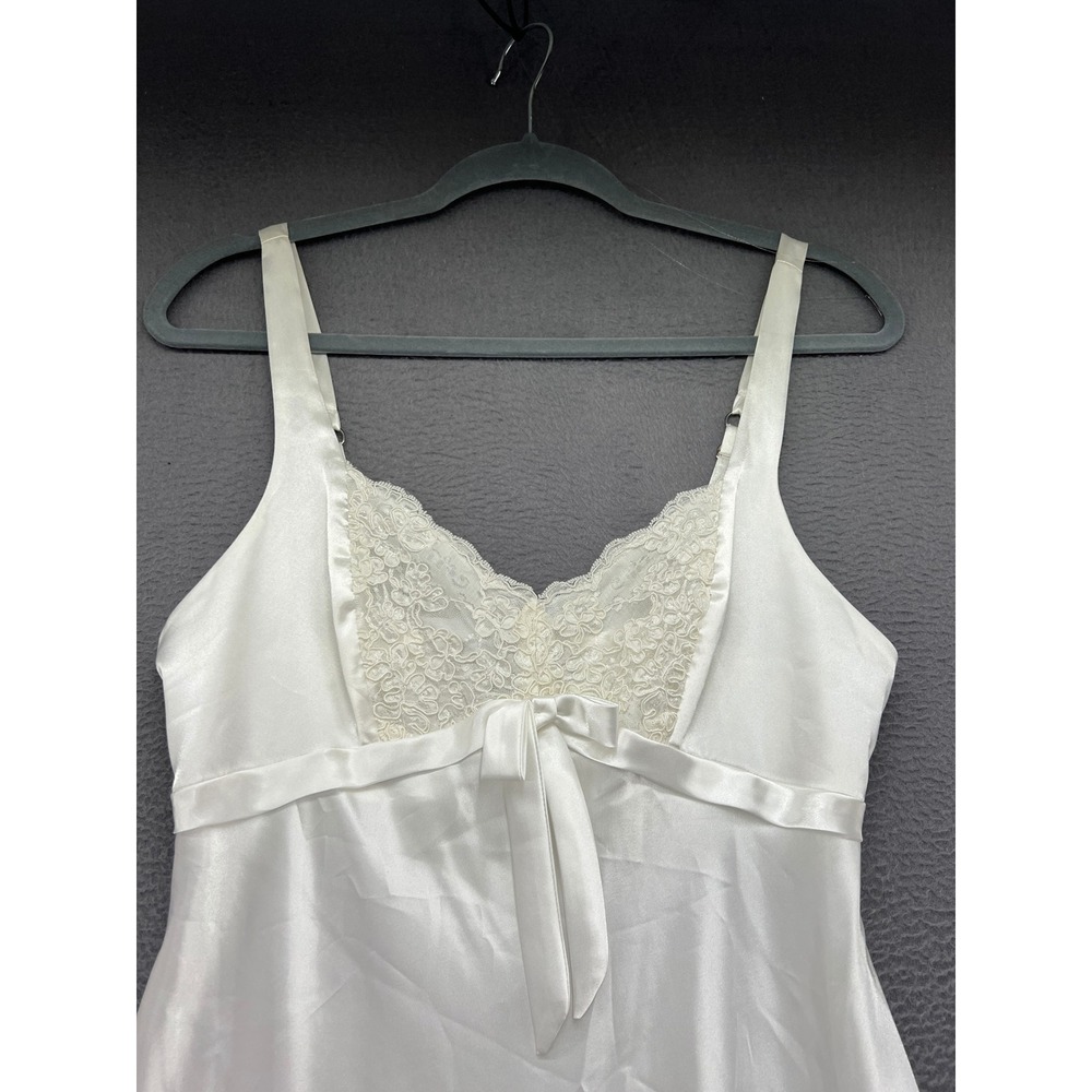 Jones New York Babydoll Nitie Women's S Ivory White Satin Lace Adjustable Strap - Picture 2 of 10